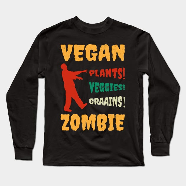 Vegan Zombie Long Sleeve T-Shirt by MZeeDesigns